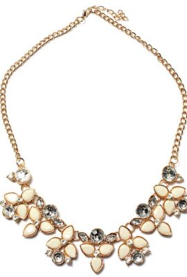 Crystal Flower Leaf Bib Statement Necklace Choker Metal Chain