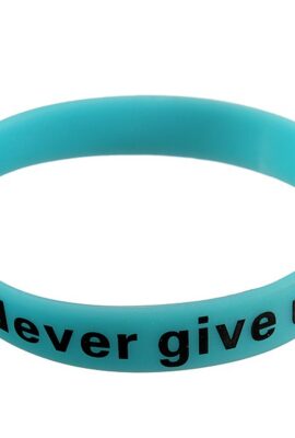Multicolor Never Give Up Silicone Bracelet Wristband