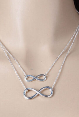 Gold Silver Leaves Bird Cross Infinity Pendant Necklace For Women