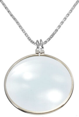 5X Silver Gold Magnifier Magnifying Glass Pendant Necklace